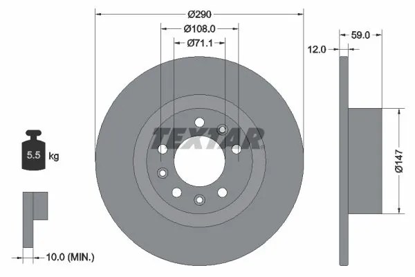 Disc frana TEXTAR 92313603
