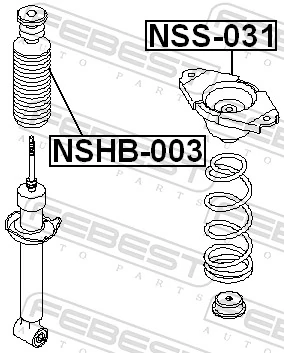 Capac protectie/burduf, amortizor FEBEST NSHB-003