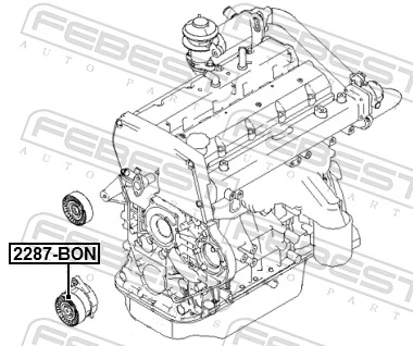 rola intinzator, curea transmisie FEBEST 2287-BON
