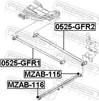Bucse brat suspensie FEBEST MZAB-115