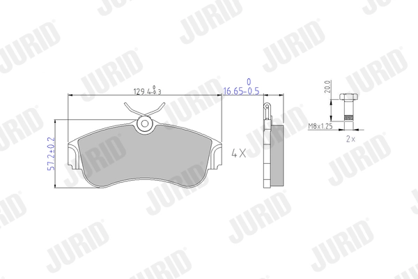 Set placute frana, frana disc JURID 572310J