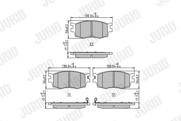 Set placute frana, frana disc JURID 572593J
