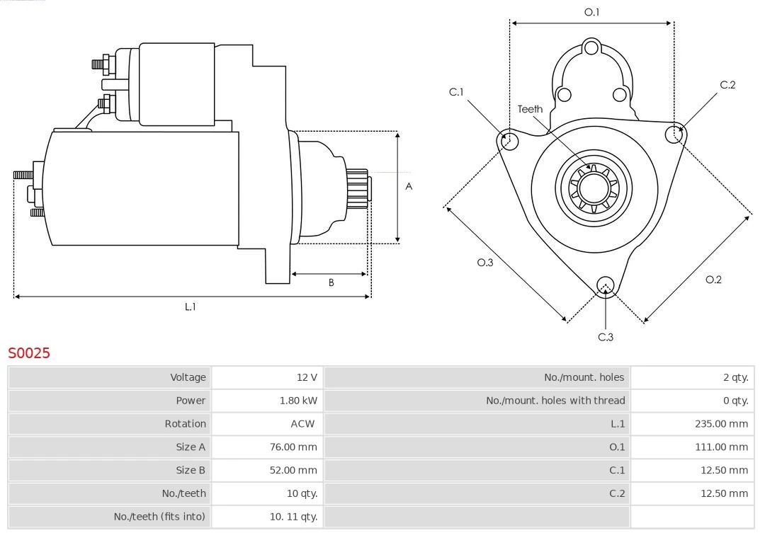 Starter AS-PL S0025