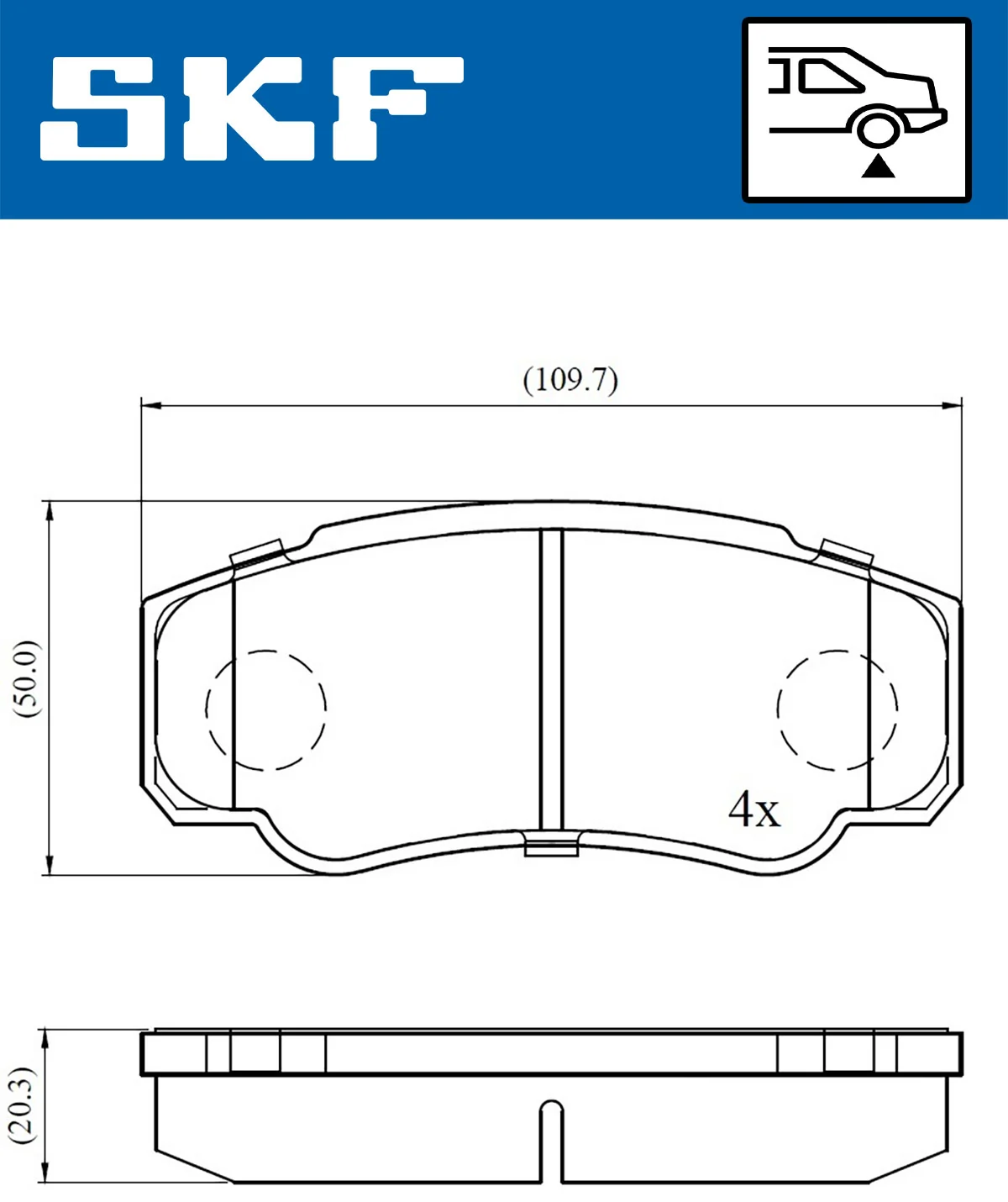 Set placute frana, frana disc SKF VKBP 90510
