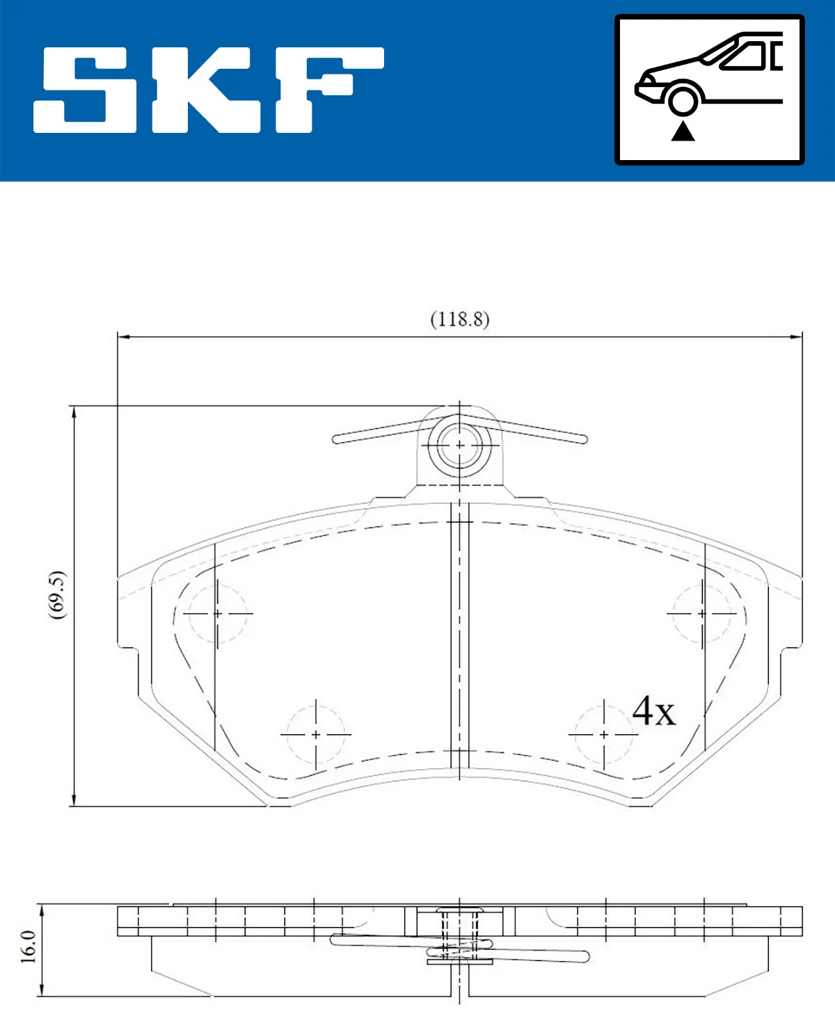 Set placute frana, frana disc SKF VKBP 80350