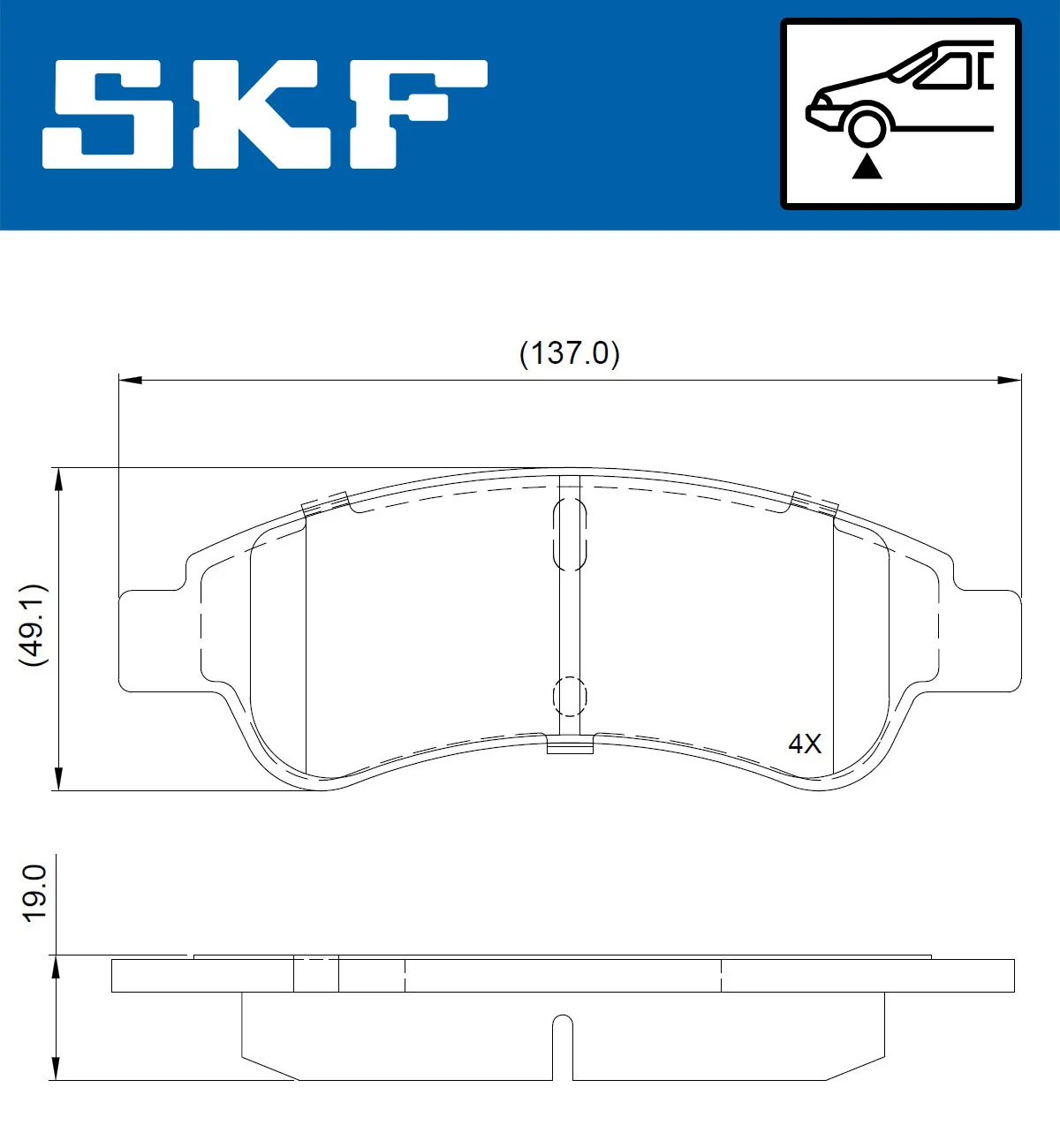 Set placute frana, frana disc SKF VKBP 80648