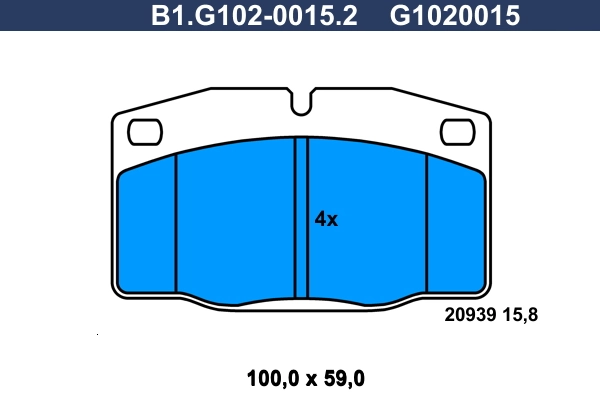 Set placute frana, frana disc GALFER B1.G102-0015.2