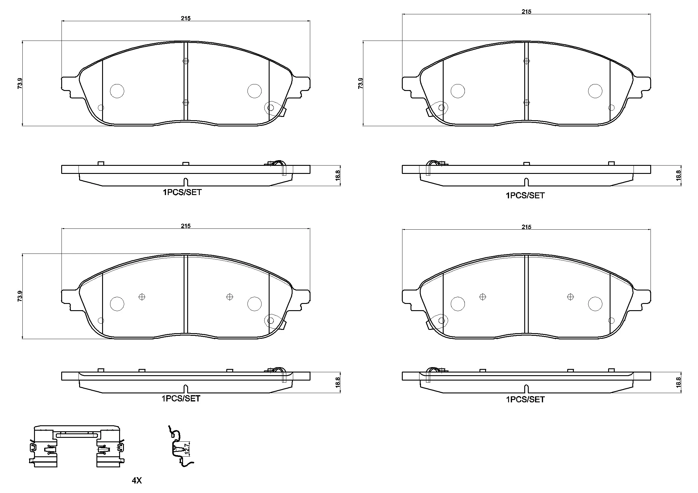 Set placute frana, frana disc BREMBO P 37 031
