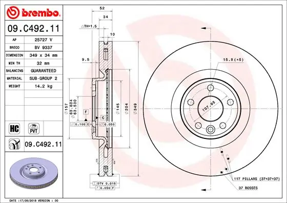 Disc frana BREMBO 09.C492.11