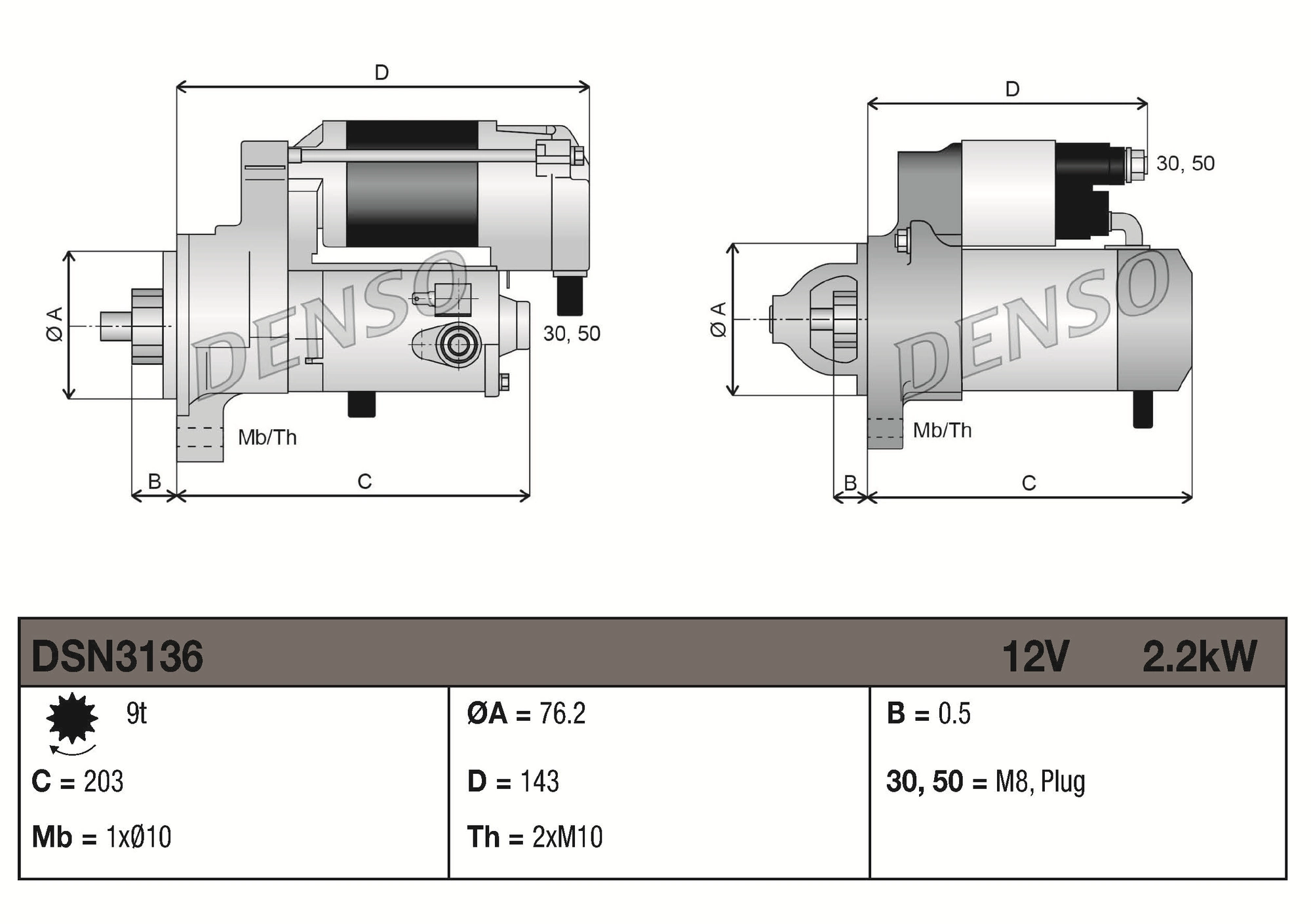 Starter DENSO DSN3136