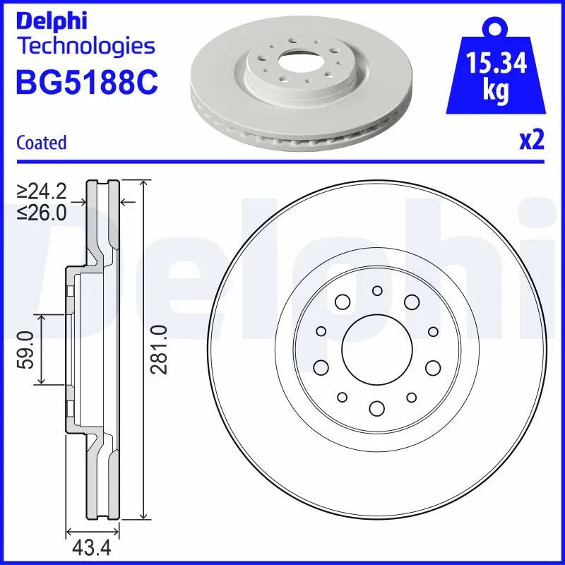 Disc frana DELPHI BG5188C