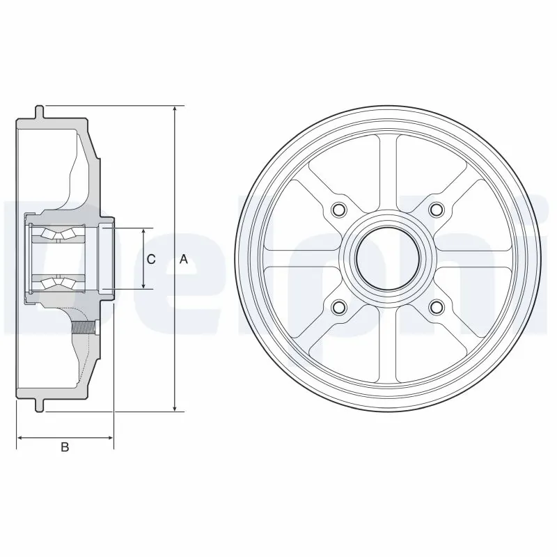 Tambur frana DELPHI BFR484