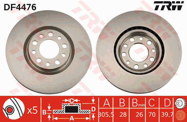 Disc frana TRW DF4476