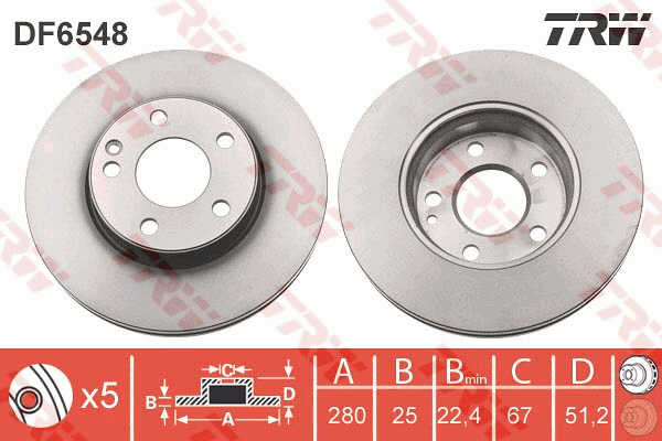 Disc frana TRW DF6548