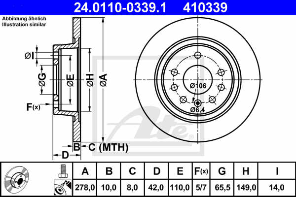 Disc frana ATE 24.0110-0339.1
