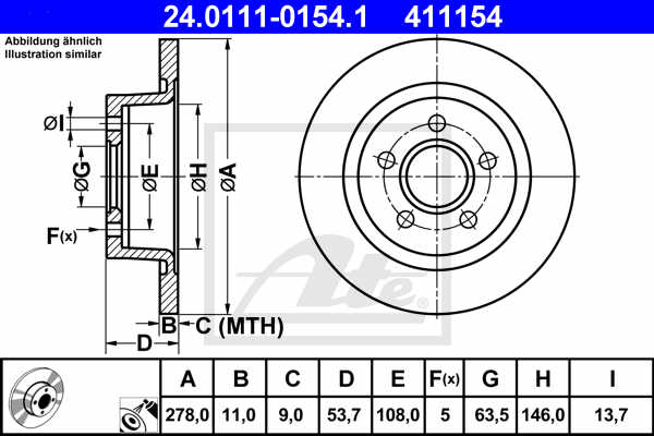 Disc frana ATE 24.0111-0154.1