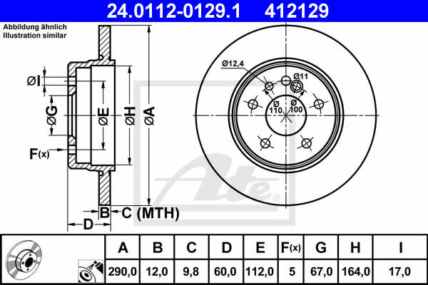 Disc frana ATE 24.0112-0129.1