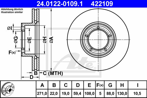 Disc frana ATE 24.0122-0109.1