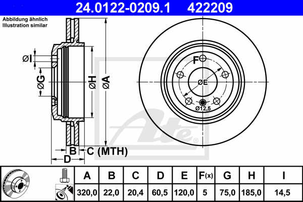 Disc frana ATE 24.0122-0209.1