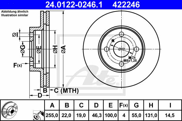 Disc frana ATE 24.0122-0246.1