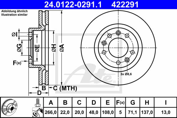 Disc frana ATE 24.0122-0291.1