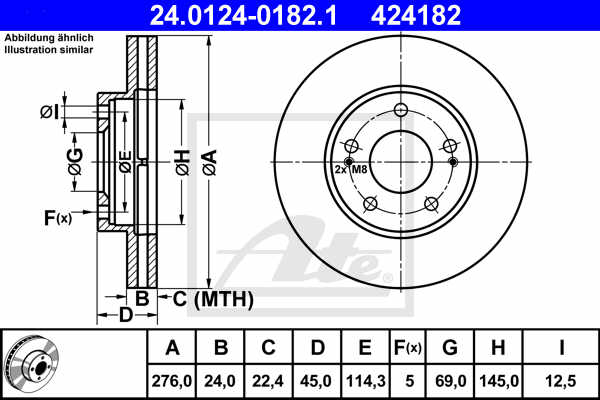 Disc frana ATE 24.0124-0182.1