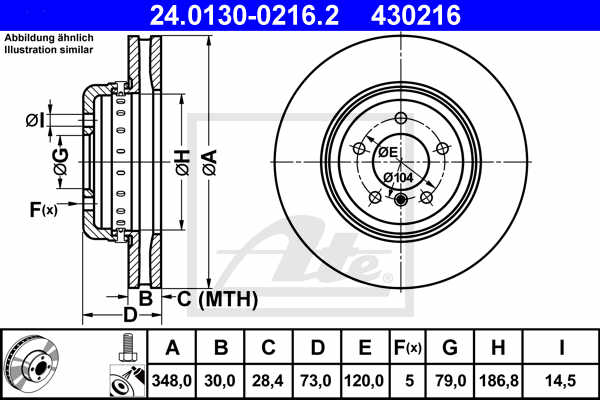 Disc frana ATE 24.0130-0216.2