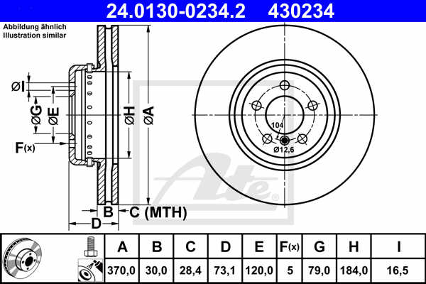 Disc frana ATE 24.0130-0234.2