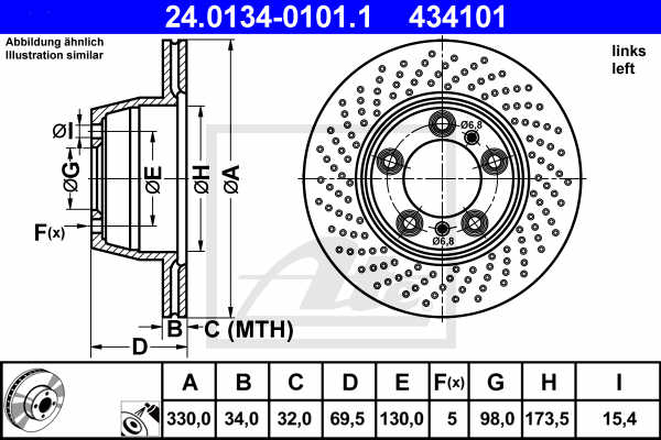 Disc frana ATE 24.0134-0101.1