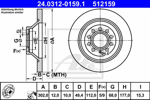Disc frana ATE 24.0312-0159.1