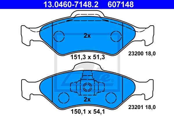 Set placute frana, frana disc ATE 13.0460-7148.2