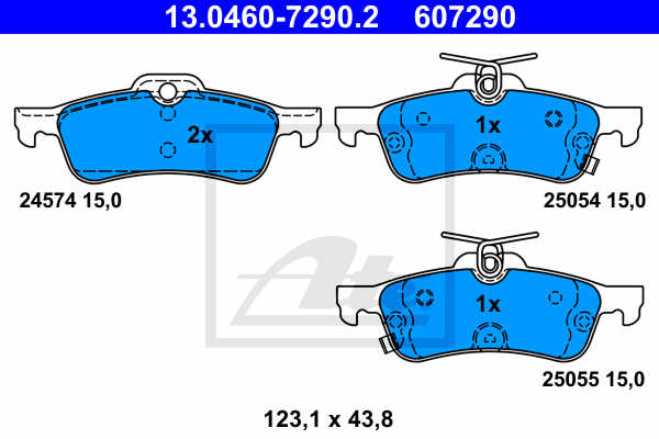 Set placute frana, frana disc ATE 13.0460-7290.2