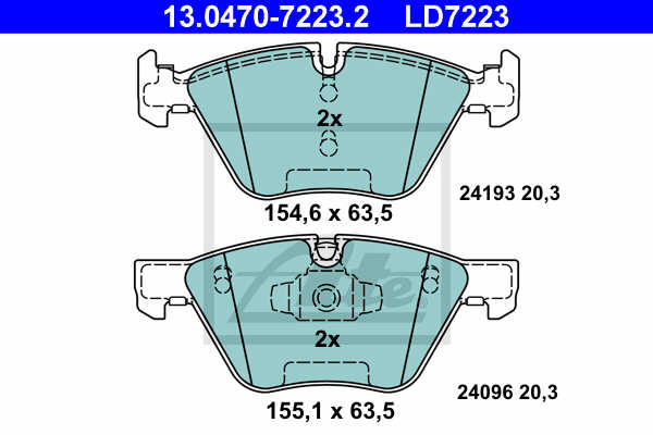 Set placute frana, frana disc ATE 13.0470-7223.2