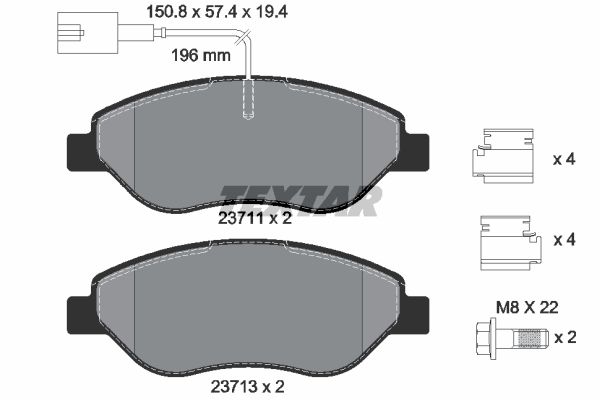 Set placute frana, frana disc TEXTAR 2371104