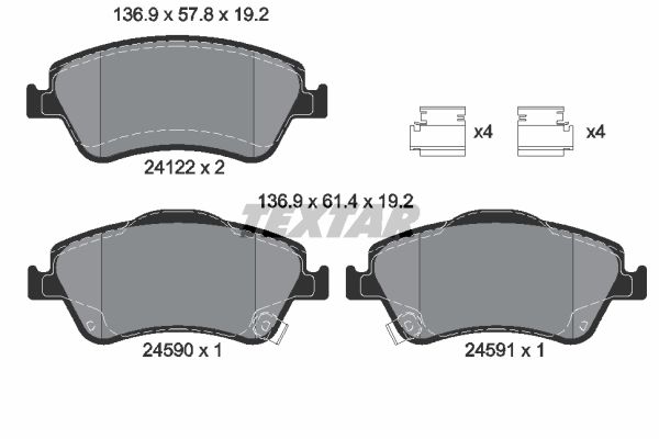 Set placute frana, frana disc TEXTAR 2412201