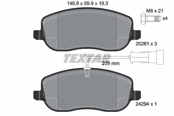 Set placute frana, frana disc TEXTAR 2429401