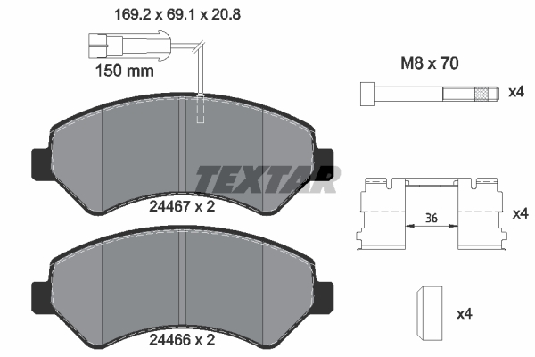 Set placute frana, frana disc TEXTAR 2446705