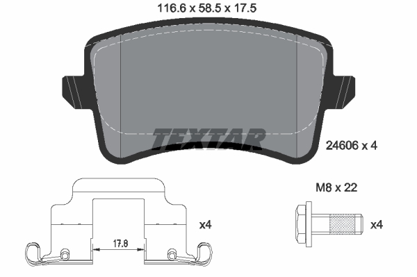 Set placute frana, frana disc TEXTAR 2460602