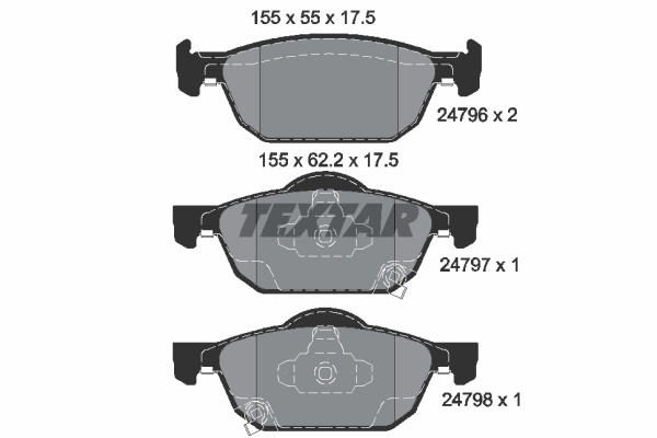 Set placute frana, frana disc TEXTAR 2479601