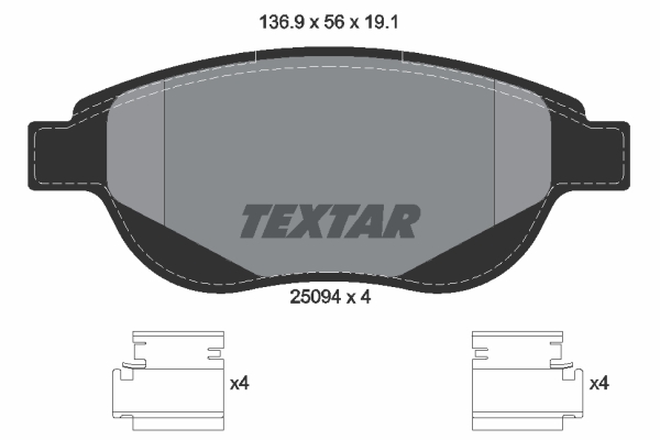 Set placute frana, frana disc TEXTAR 2509401