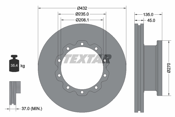 Disc frana TEXTAR 93087000