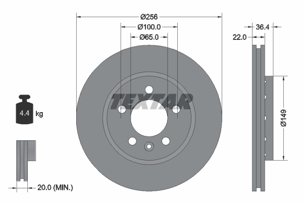 Disc frana TEXTAR 92098603