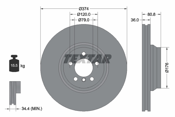 Disc frana TEXTAR 92123003