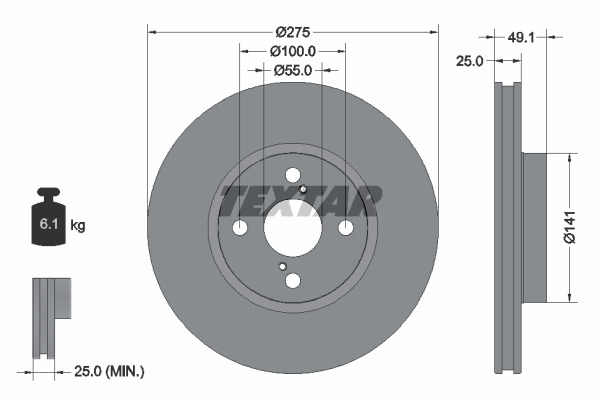 Disc frana TEXTAR 92126003