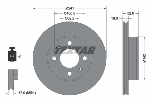 Disc frana TEXTAR 92128503