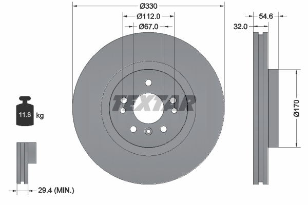 Disc frana TEXTAR 92150605