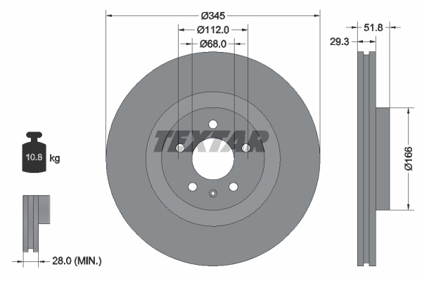 Disc frana TEXTAR 92160205