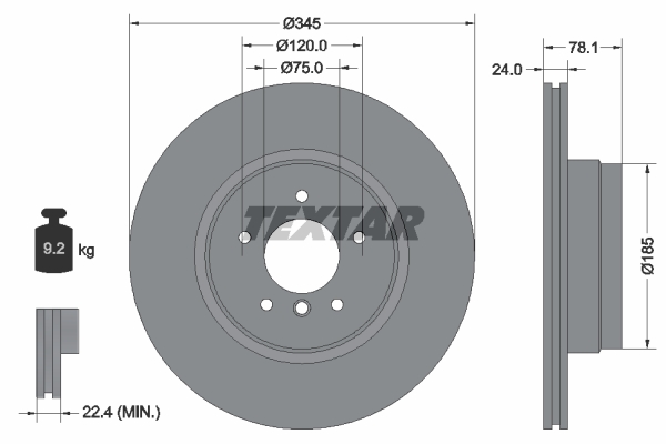 Disc frana TEXTAR 92161205