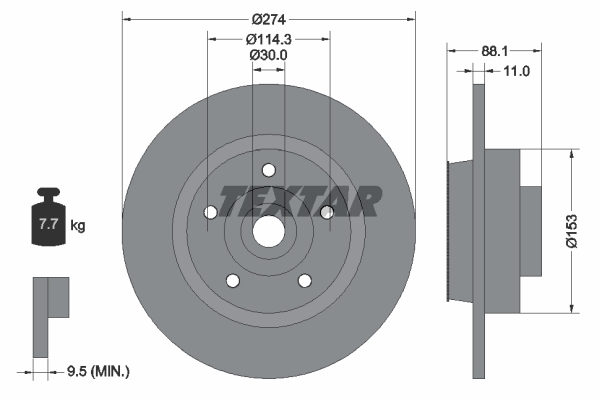 Disc frana TEXTAR 92232603
