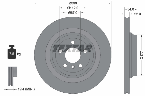 Disc frana TEXTAR 92273505